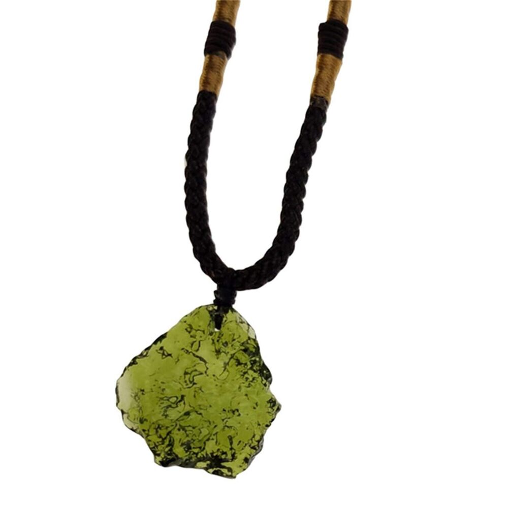1Pcs Moldavite Irregular Natural Stone Gemstone Crystal Meteorite Pendant
